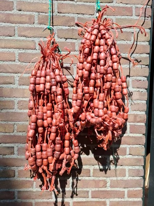 Oude Vintage Visnet Drijvers aan Touw