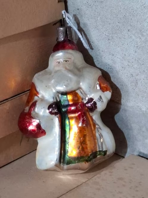 Oude Antieke Vintage Kerstbal 8883 USSR Kerstman
