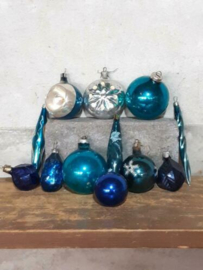 Oude Vintage Kerstballen 7943 Set Blauw