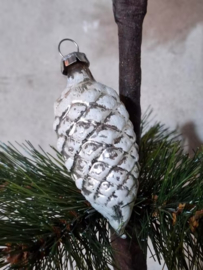 Oude Antiek Vintage Kerstbal 9800 Dennenappel Glasgruis