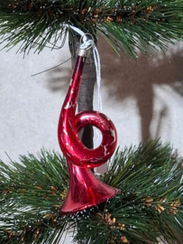 Oude Antiek Vintage Kerstbal 10400 Trompet Roze