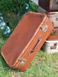 Oude Antiek Vintage Koffer Reiskoffer