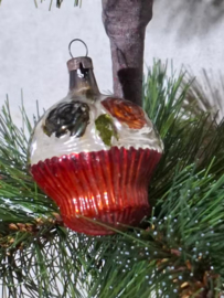 Oude Antiek Vintage Kerstbal 10152 Mandje