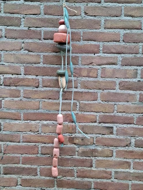 Oude Vintage Visnet Drijvers aan Touw