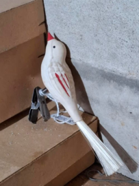 Oude Antiek Vintage Kerstbal 8272 Vogel op Clip