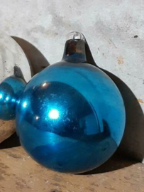 Oude Antieke Kerstbal  5360 Ajeko Bal Blauw