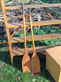 Oude Vintage Set Houten Peddels Roeispanen