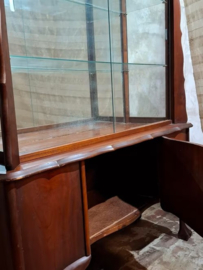 Oude Vintage Mid Century Highboard Vitrinekast Kast Vitrine