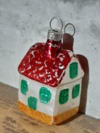 Oude Antieke Kerstbal  5653 Huisje