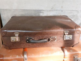 Oude Antiek Vintage Koffer Bruin