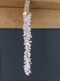 Schelpenhanger - Schelpenslinger  met Witte Schelpen 40 cm