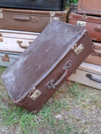 Oude Antiek Vintage Koffer Bruin