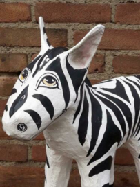 Oude Vintage Papier Mache  Dier Zebra