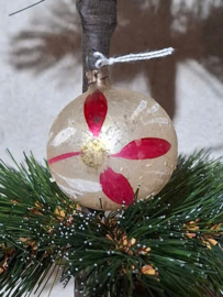 Oude Antieke Kerstbal 10404 Bloem