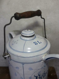 Oude Brocante Emaille Petroleumkan Saks 5 Liter