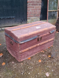Oude Antieke Houten Kist Dekenkist Hutkoffer Schatkist