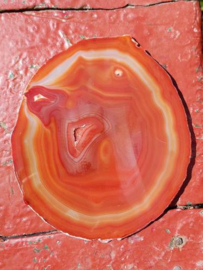 Bloedcarneool Schijf Oranje Agaat  - Edelstenen