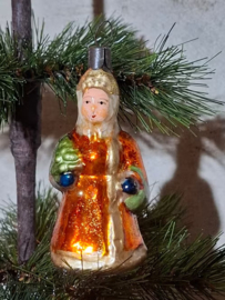 Oude Antieke Vintage Kerstbal 10101 USSR Kerstvrouw