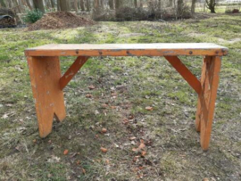 Oude Brocante Houten Klompenbankje Bankje