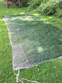 Oud Vintage Visnet Zwart Grijs