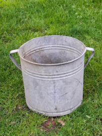 Oude Brocante Zinken Emmer Teil