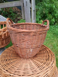 Oude Vintage Rieten Mand Bloempot