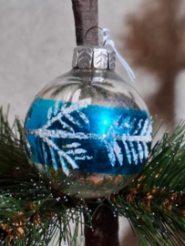 Oude Antiek Vintage Kerstbal 9548 Gedecoreerd