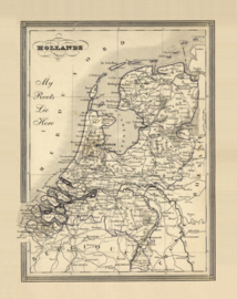 Poster Art Prent Nederland Landkaart - Netherlands