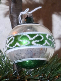 Oude Antiek Vintage Kerstbal 10445 Groen