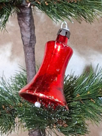 Oude Vintage Antiek Kerstbal 10182 Klokje