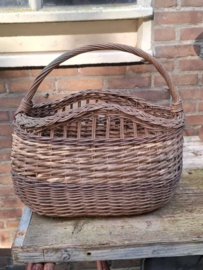 Oude Vintage Roemeense Rieten Mand Plukmand