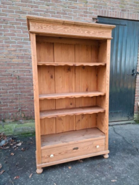 Oude Antiek Grenen Open Kast Winkelkast Boekenkast Keukenkast