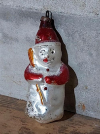 Oude Antieke Kerstbal 6706 Sneeuwpop
