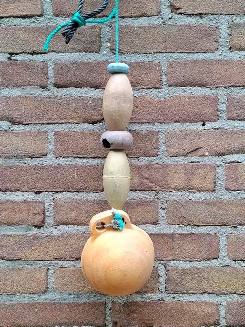 Oude Vintage Visnet Drijvers aan Touw