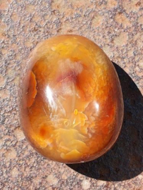 Geslepen Bloedcarneool Edelsteen Mineralen Knuffelsteen