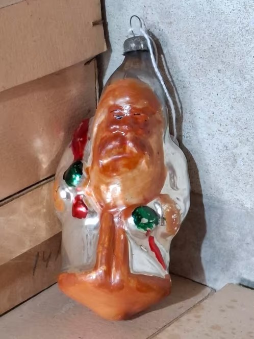 Oude Antieke Vintage Kerstbal 8880 USSR Kerstman