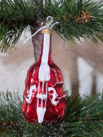 Oude Antiek Vintage Kerstbal 10170 Contrabas Bas Banjo