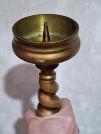 Oude Antieke Koperen Kandelaar Kerkkandelaar
