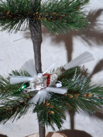 Oude Antiek Vintage Kerstbal 10384 Vogel Hangend met Vleugels