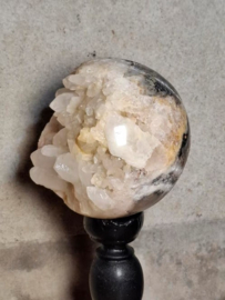 Kwarts Calciet Geode Bol op Sokkel Kristallen - Edelsteen