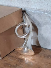 Oude Antieke Kerstbal 8203 Trompet Zilver