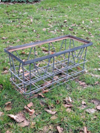 Oude Brocante Zinken Flessenrek Melkkrat Wijnrek
