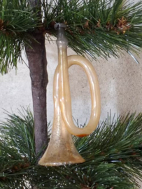 Oude Antiek Vintage Kerstbal 9994 Trompet