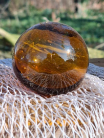 Oude Antiek Vintage Glazen Drijver Visnet Amber