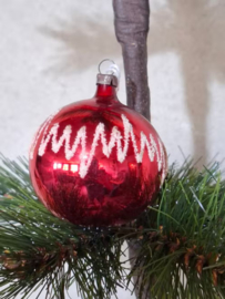 Oude Antiek Vintage Kerstbal 8941 Rood