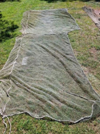 Oud Vintage Visnet Naturel Zwart met Lood