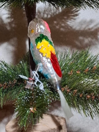 Oude Antieke Kerstbal 8620 Vogel op Clip Parkiet Parrot Papegaai Kaketoe