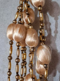 Oude Vintage Kerstbal 8319 Kralenslinger Kralenketting Kralen Slinger Zijde