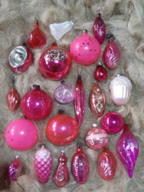 Oude Vintage Kerstballen 7987 Doosje Roze
