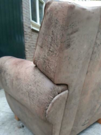 Oude Antieke Leren Clubfauteuil Fauteuil Moustache